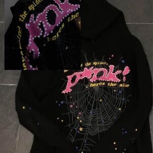 Black Windbreaker with Pink and Yellow Accents